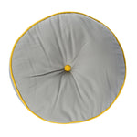 Round Plain Floor Cushion | 43cm x 43cm | Yellow & Grey
