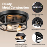 Emitto Ceiling Lights E27 Metal Cage 90° Adjustable Heads Kitchen Fixture Black