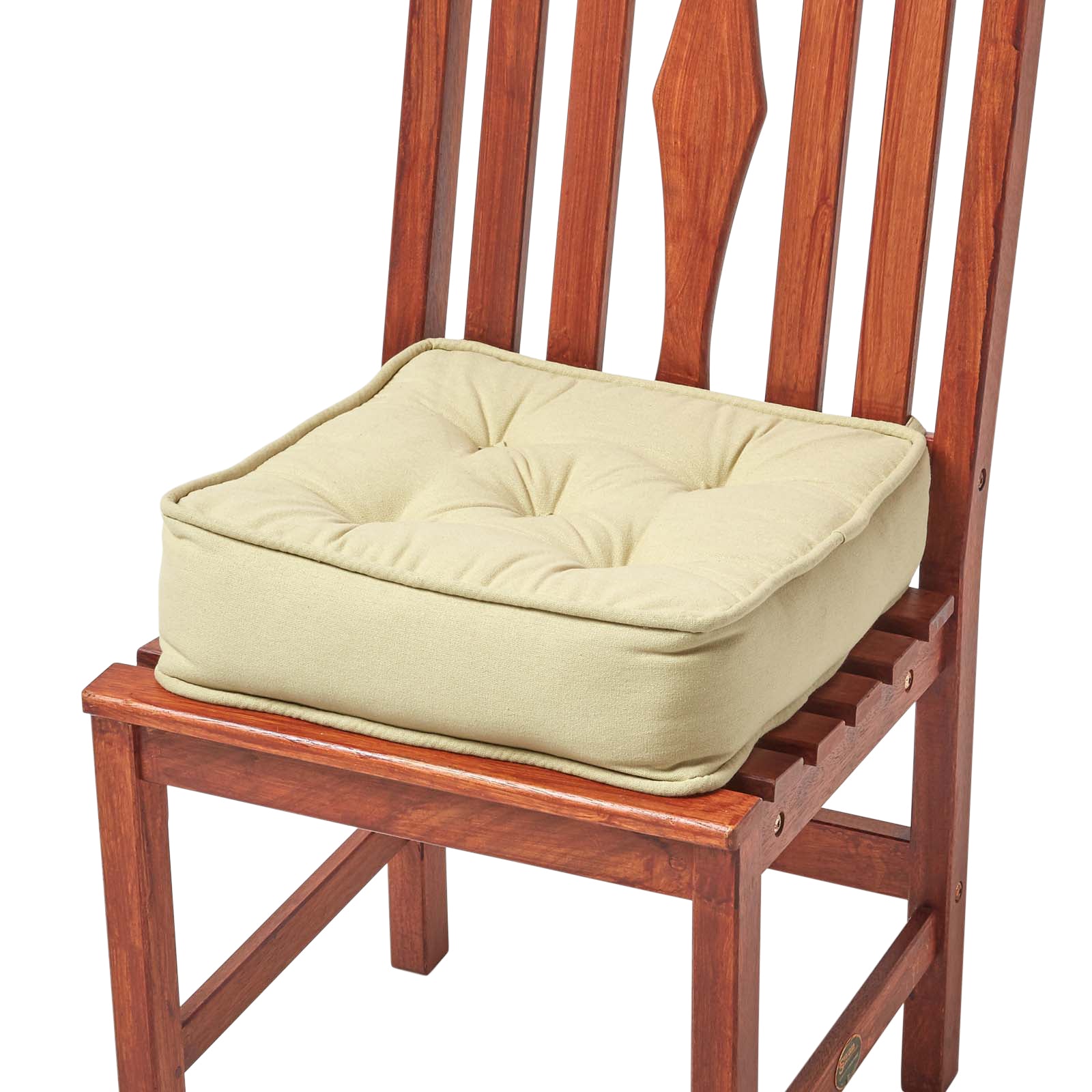 Cotton Dining Chair Booster Cushion | 40cm x 40cm | Sage Green