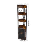 Living and Home Freestanding Tall Corner Wine Rack Bar Cabinet With Glass Holder