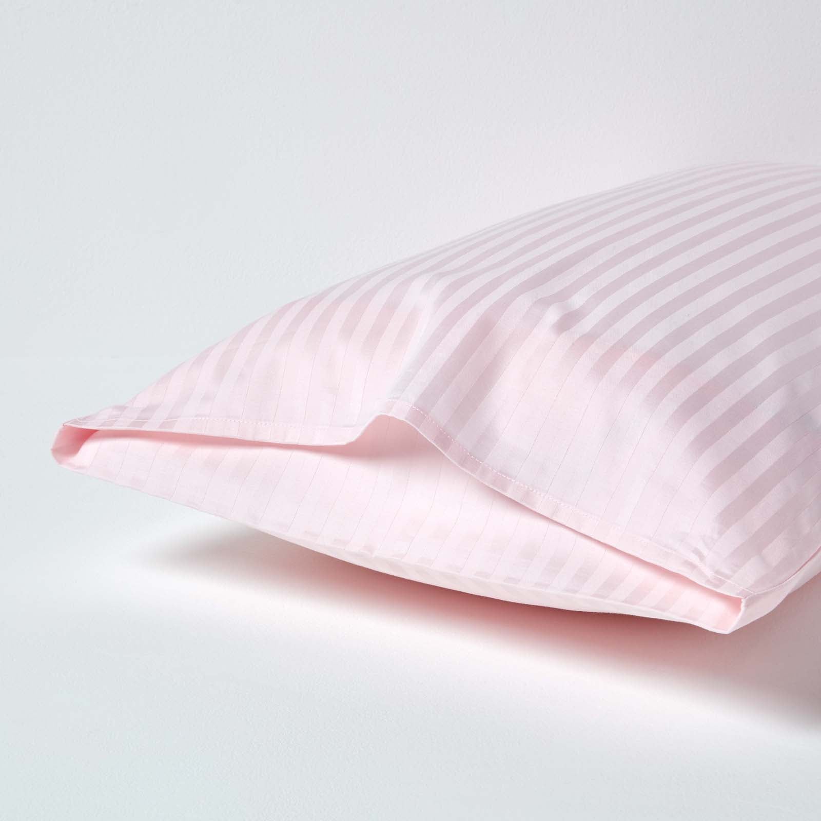 Egyptian Cotton Satin Stripe Housewife Pillowcase 330 Tc | 48 x 74cm | Pink
