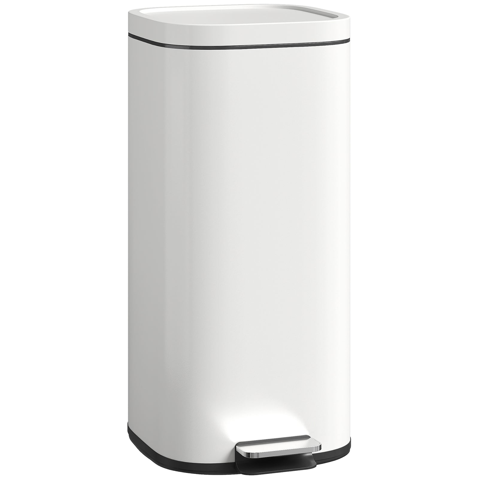 30l Kitchen Bin, Pedal Bin With Lid, Removable Inner Bucket | Cream