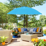 2.5m Curved Parasol With Metal Pole | Blue