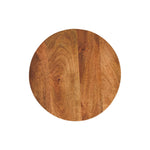 Curved Base Side Table – Solid Wood, Amber Oak Finish
