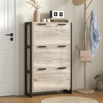 Entryway Shoe Cabinet With 3 Flip Drawers Adjustable Shelves
