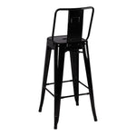 Set Of 4 Metal Frame Industrial Style High Chair Bar Stool