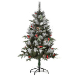 4ft Artificial Snow Dipped Christmas Tree Xmas Holiday Pencil Tree Green | 4ft | Multi Colour