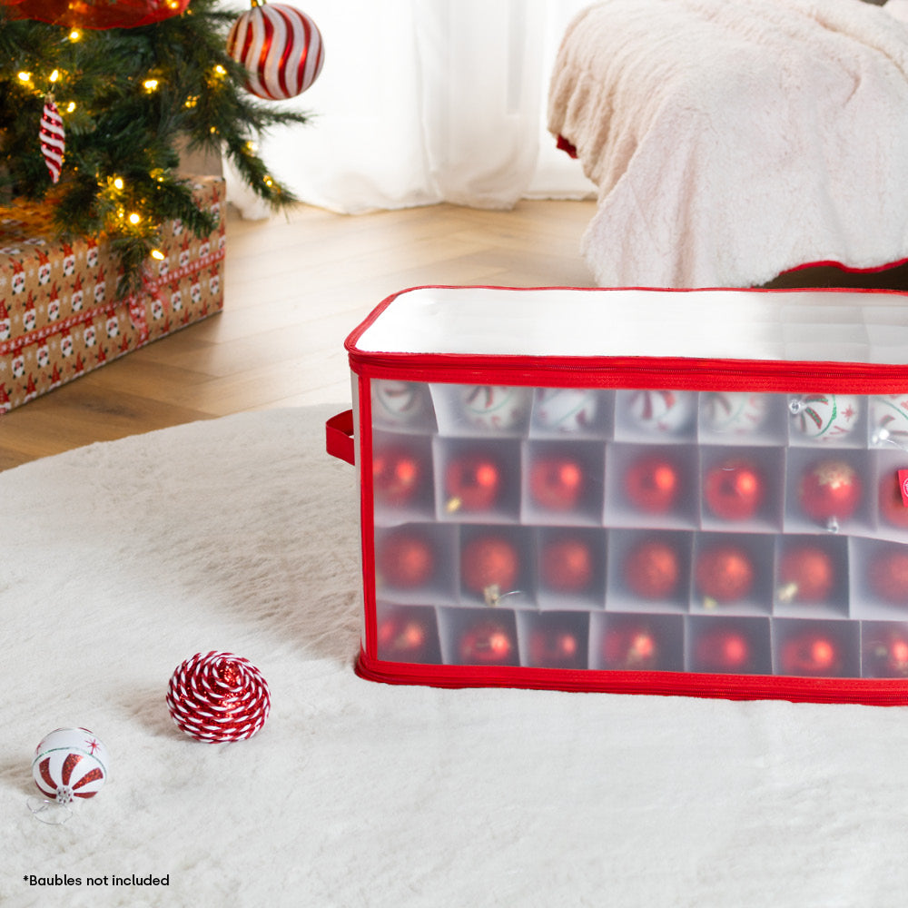 Christmas Ornament Storage Box With 112 Bauble Capacity | Red
