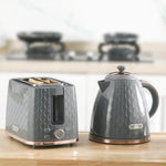 1.7l Kettle and 2 Slice Toaster Set With Defrost Reheat | Medium