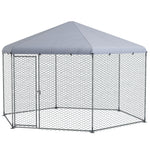 Pawhut Walk-in Chicken Run W/ Cover, For 10-15 Chickens, Hens, Rabbits, Ducks