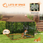 Dog House Kennel W/ Canopy Top, Lock, Bowl Holder