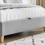 Rhodes Velvet Ottoman Bed | King | Grey