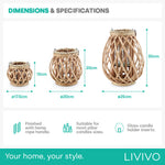 Willow Lanterns Set Of 3 - Natural