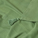 Cotton Rajput Ribbed Throw | 225cm x 255cm | Dark Olive