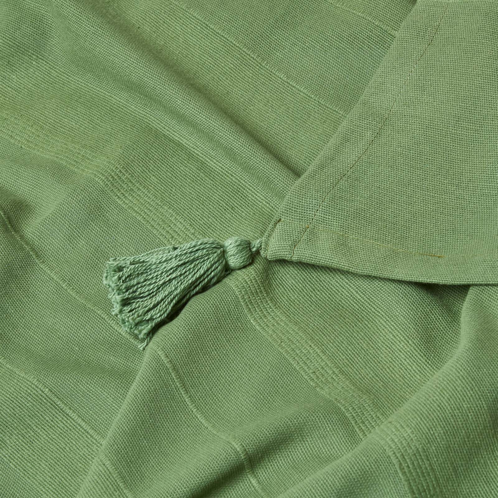 Cotton Rajput Ribbed Throw | 225cm x 255cm | Dark Olive