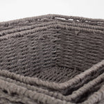 Grey Paper Rope Tray | Set-of-3 | Gray