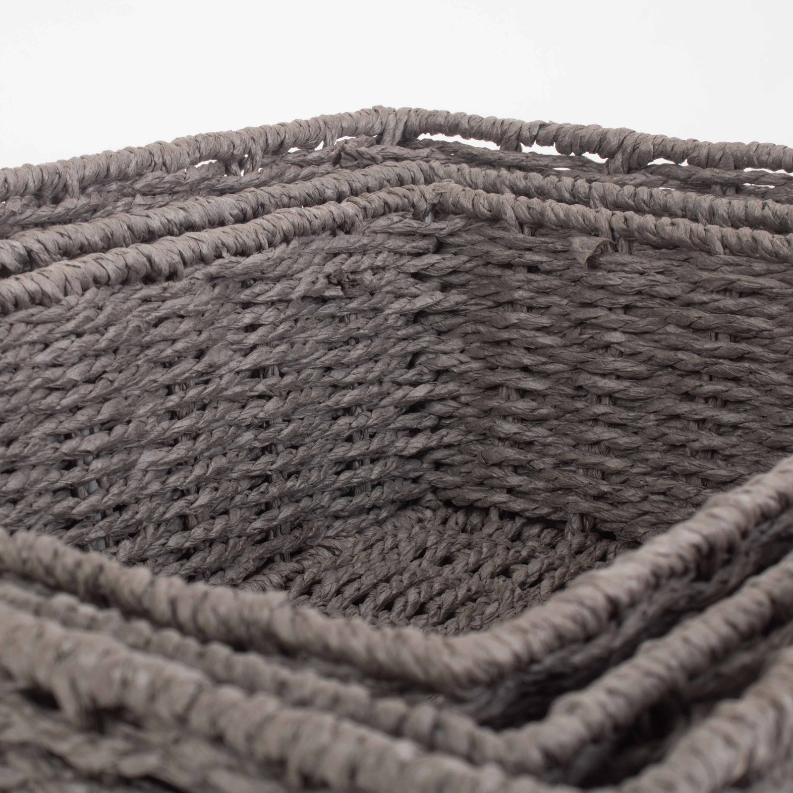 Grey Paper Rope Tray | Set-of-3 | Gray
