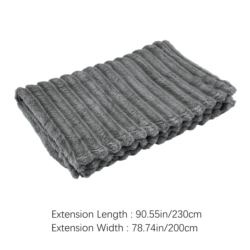 Cozy Striped Throw Blanket Soft Double-sided Use, Warm, Fade-resistant & Easy To Clean | Extra Large | Grey