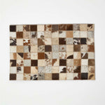 Block Check Brown Leather Placemats Set Of 4