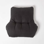 Faux Suede Back Support Thick Lumbar Cushion | Black