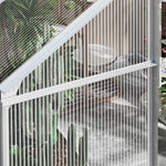 6x6ft Polycarbonate Greenhouse W/ Roof Vent - Silver