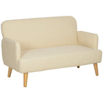 2 Seater Sofa With 21cm Thick Padding And Wood Legs | Cream