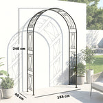 Outsunny Garden Arch, Rose Arch, Black
