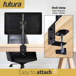 Single & Dual Monitor Arm For 13 To 32 Inch Screens - Dual Monitor Desk Mount With Clamp 90 Tilt And 360 Rotation & 180 Swivel | Single Monitor Arm | Black