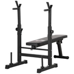Adjustable Weight Bench W/ Barbell Rack And Dip Station