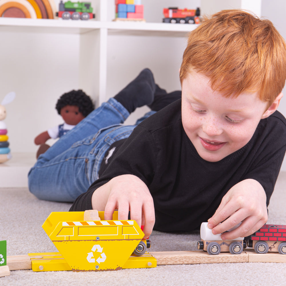 Recycling Skip for Wooden Construction Train Set