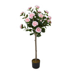 110cm H Artificial Camellia Tree Potted Plant Home Decoration | Pink