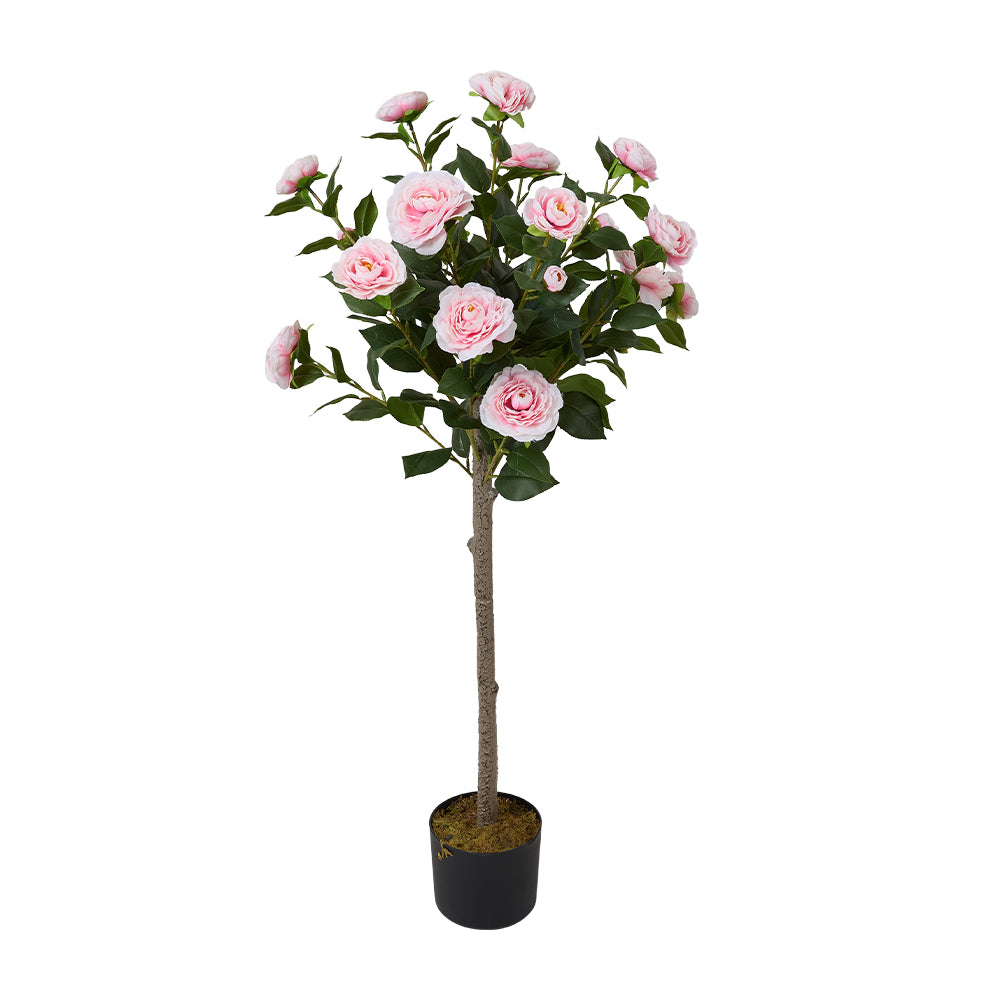110cm H Artificial Camellia Tree Potted Plant Home Decoration | Pink