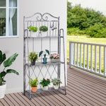 3-tier Metal Folding Plant Stand Display Rack Bookshelf Unit
