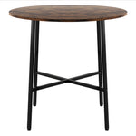 Dining Table Round Kitchen 4 Person Coffee Restaurant Metal Base 80cm | Brown