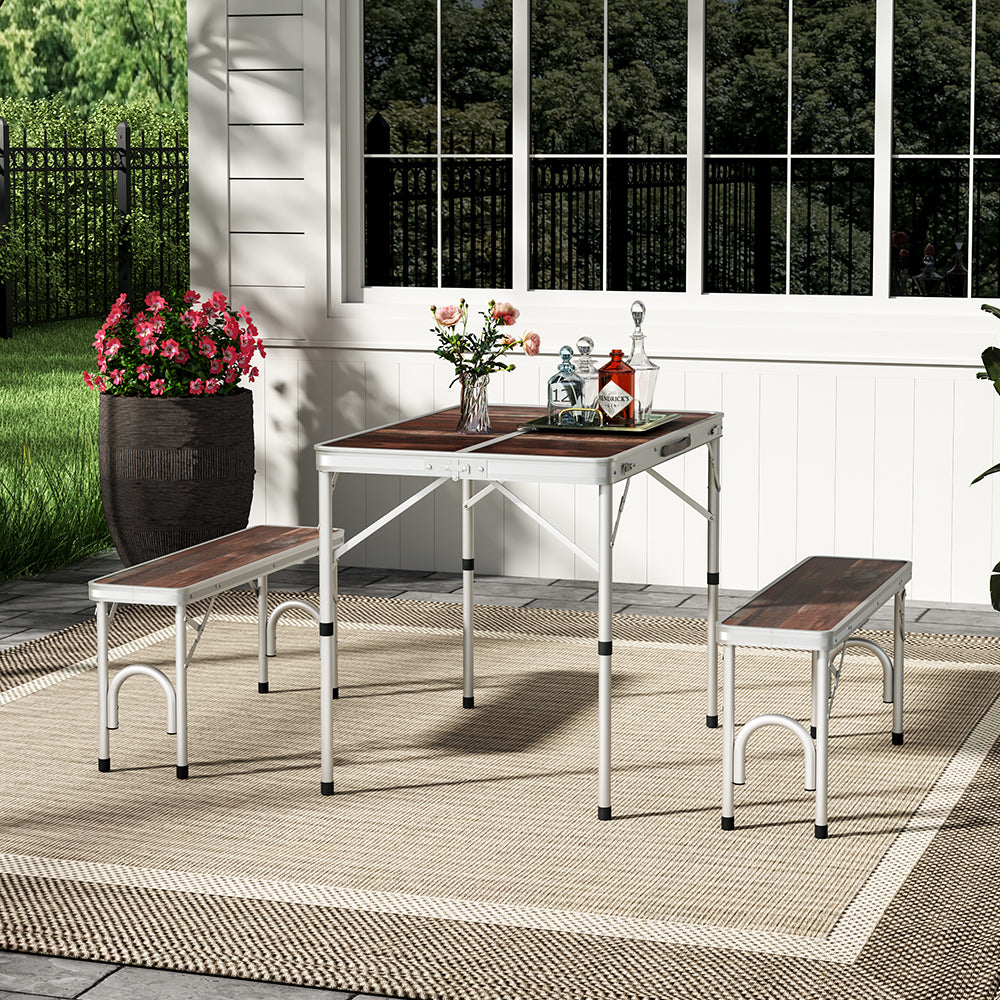 3-pieces Picnic Table Sets Outdoor Picnic Table With Benches