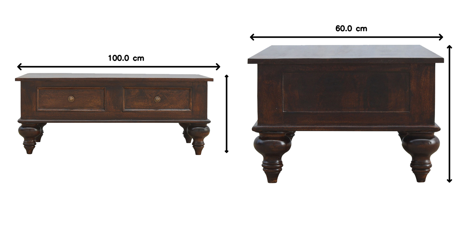 Turned 4 Drawer Coffee Table