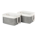 Livivo Large Fabric Storage Baskets With Rope Handles