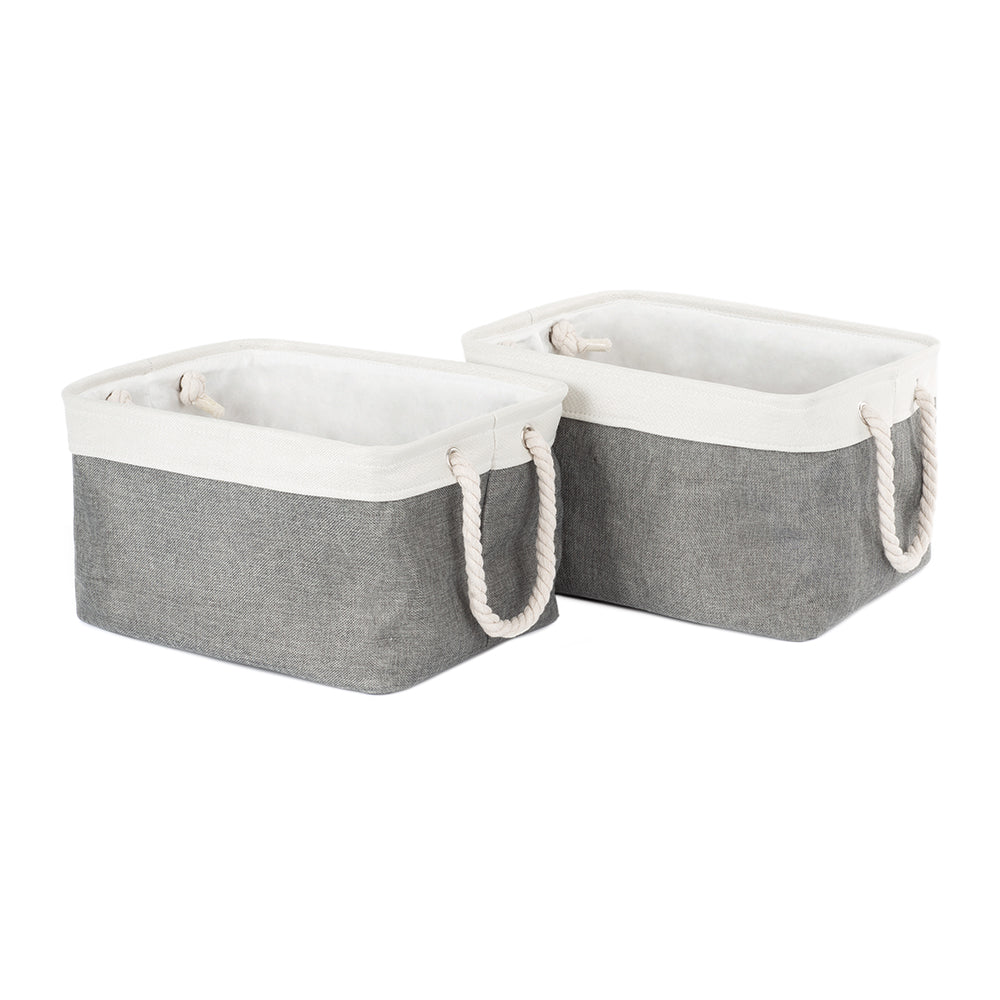 Livivo Large Fabric Storage Baskets With Rope Handles