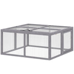 PawHut Rabbit Hutch Outdoor, Foldable & Portable, Rabbit Cage W/ Open Top