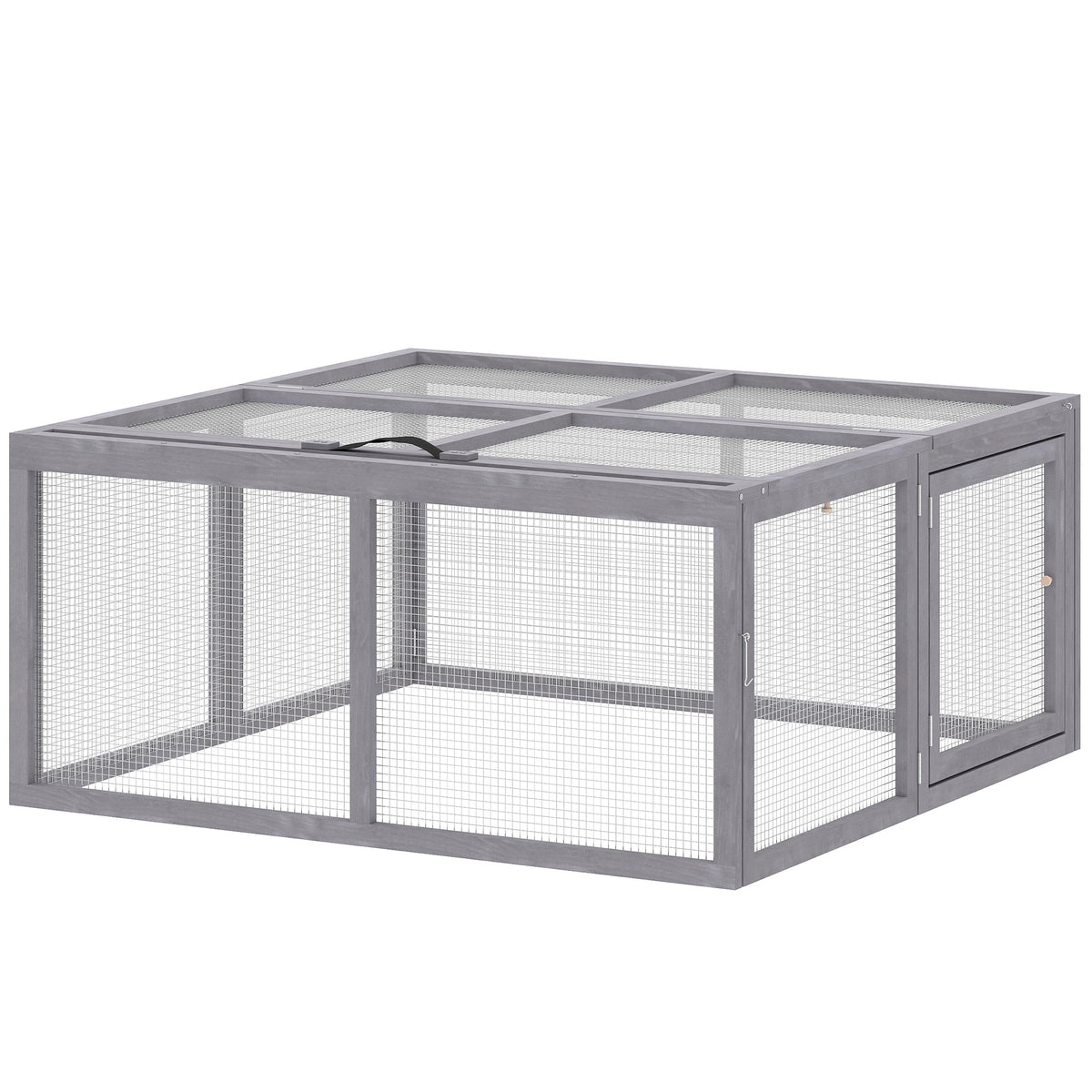 PawHut Rabbit Hutch Outdoor, Foldable & Portable, Rabbit Cage W/ Open Top