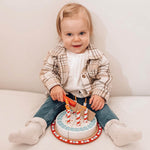 Wooden Birthday Cake Toy, Includes 6 Slices & Cake Slicer