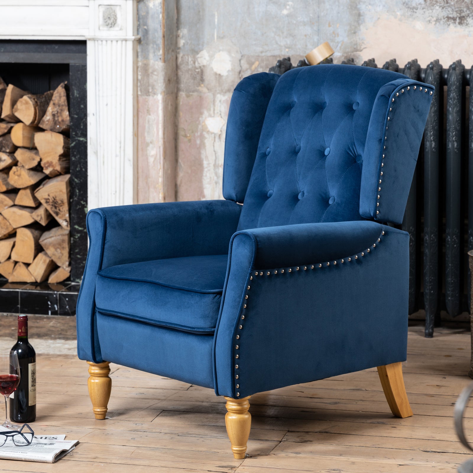 Annapoli Recliner Armchair | Dark Blue
