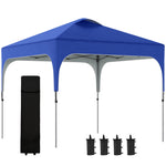 Pop Up Gazebo Foldable With Wheeled, Bag And 4 Weight Bags | Blue
