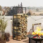 100-150cm Retractable Fireplace Log Rack, Metal