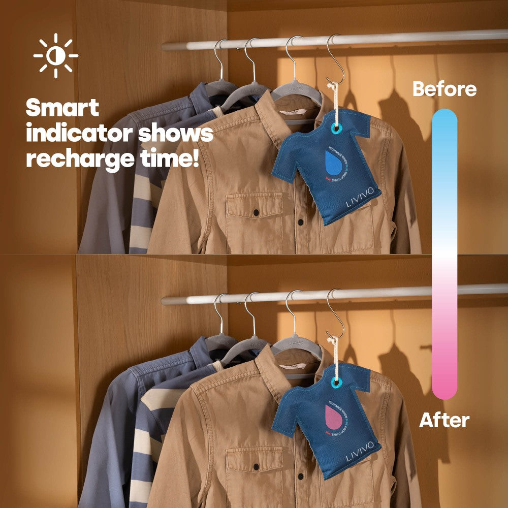 Livivo Hanging Reusable Wardrobe Dehumidifier Bags Pack Of 2