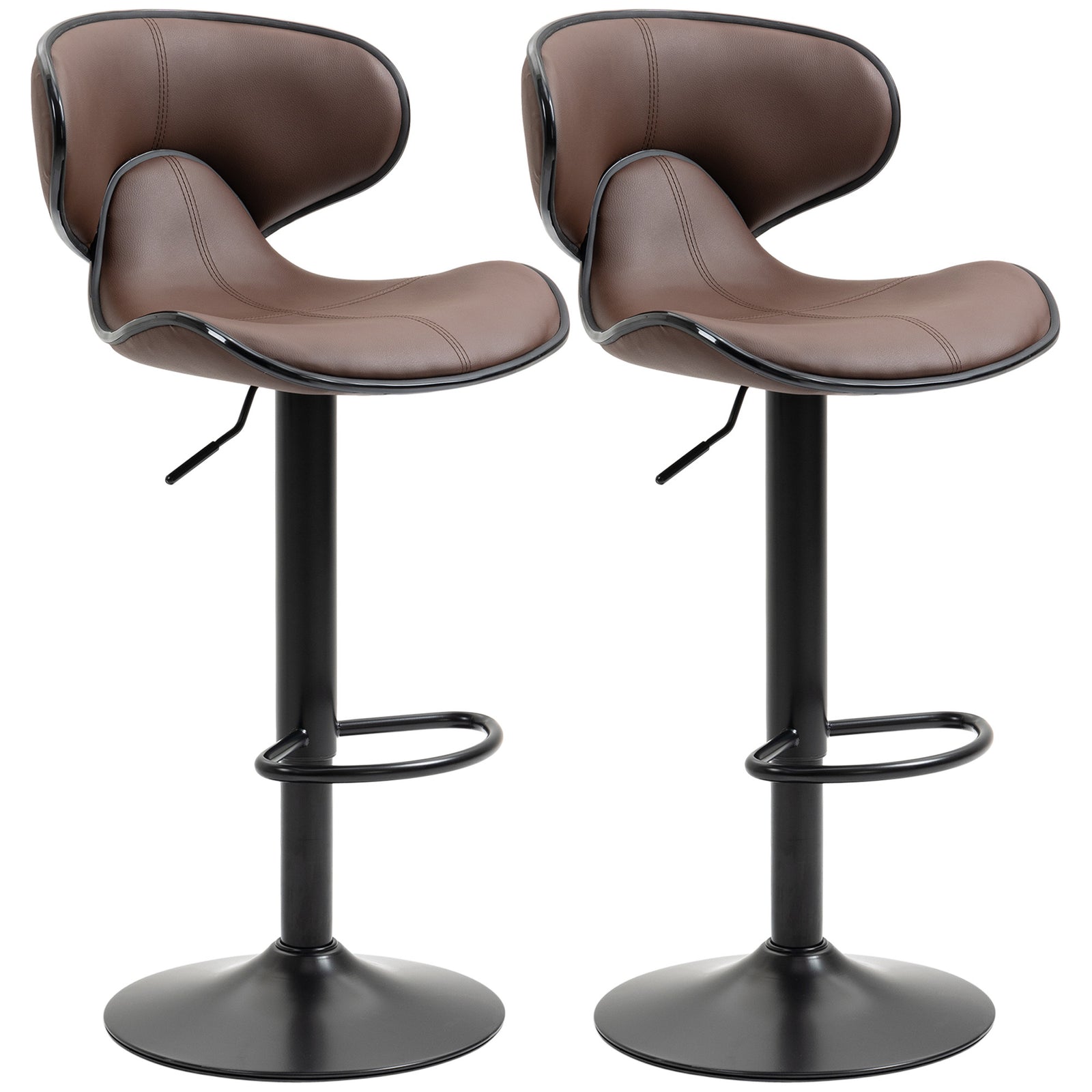 Adjustable Swivel Barstools Counter Set Of 2 | Brown
