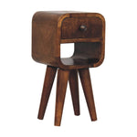 Solid Wood Extra Mini Chestnut Curve Lower Bedside