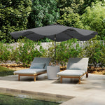 Solar Garden Parasol W/ Led, Tilt | Dark Gray