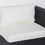 6pcs Rattan Sofa Set Garden Sectional Garden Wicker Cushion | Black
