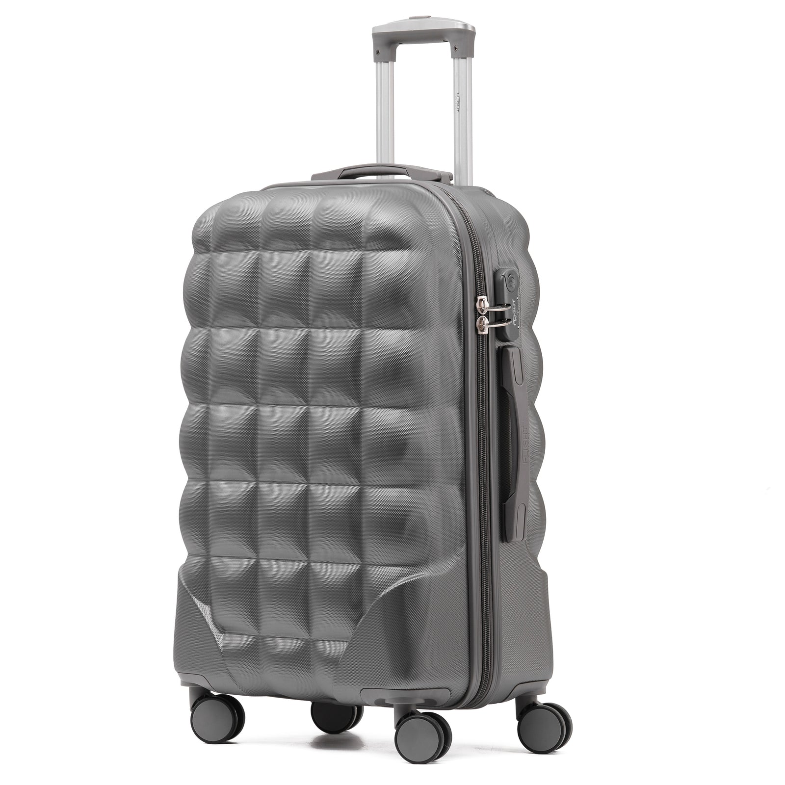 Medium 25" Hard Shell Bubble Design Check-in Suitcase Hold Luggage Bag 20kg+ | Medium | Charcoal